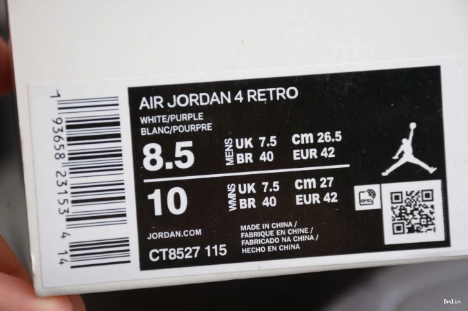 Bmlin Shoes Jordan Purple Air Court CT8527-115 4 0711
